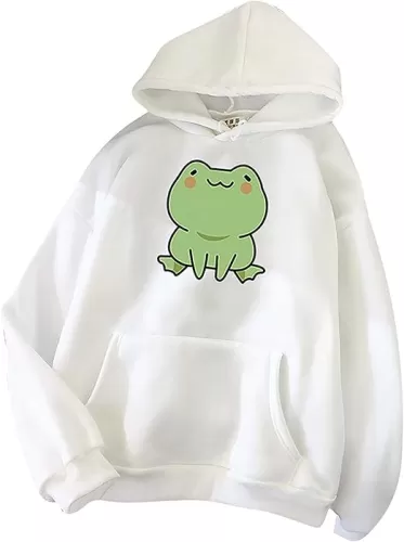 Attine Cute Frog Hoodie for Womens 2024 Long Sleeve Patchwork Sweatshirts Kawaii Frog Graphic Pullover with Pocket
