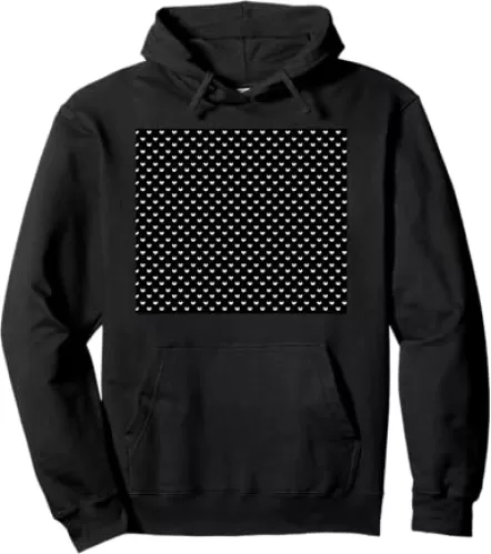 Boho Black and White Heart Pullover Hoodie