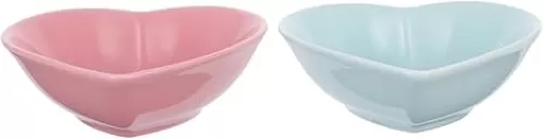Cabilock 2 Pcs Heart Shaped Dessert Bowls Ceramic Ice Cream Bowls for Salads Puddings Fruits Kitchenware for Valentines Day Special Occasions