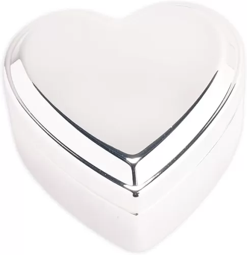 Cherished Moments Silver Toned Heart Shaped Jewelry Keepsake Box for Jewelry, Trinkets or Special Treasures