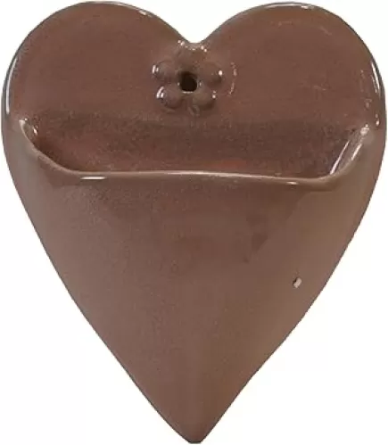 Creative Co-Op Stoneware Heart Shaped Wall Planter with Reactive Glaze, Pink