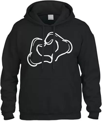 Cybertela White Cartoon Glove Heart Sweatshirt Hoodie Hoody