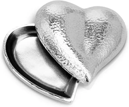 DANFORTH – Heart Treasure Box, Compact Heart Shaped Metal Keepsake Box for Small Jewelry, Gift of Love, Hand Cast Fine Pewter, Made In USA, 2 ½” Wide