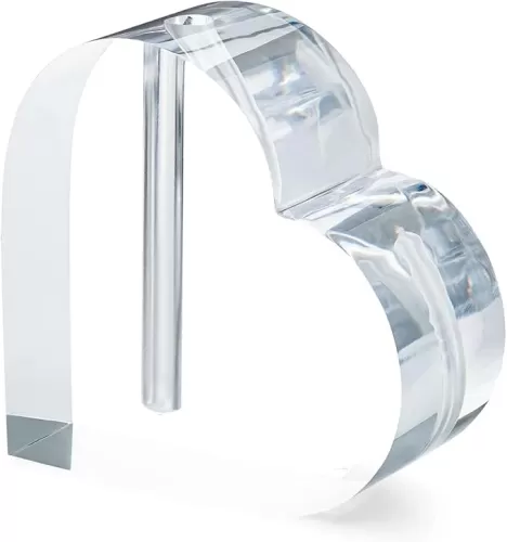Forever Rose “I Love You” Acrylic Heart Shaped Vase, Romantic Heart Vase for Flowers, Display A Single Forever Rose, Unique Romantic Gifts for Women & Men