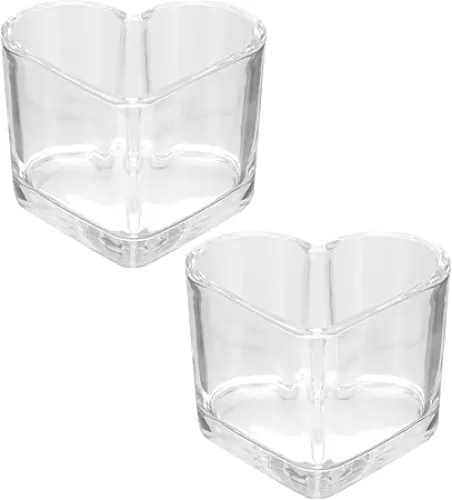 GLEAVI 2Pcs Valentine Glass Cup Heart Shaped Milk Frothing Container Creative Drinking Cups for Coffee Tea Juice Holiday Beverages for Home Decor and present Giving