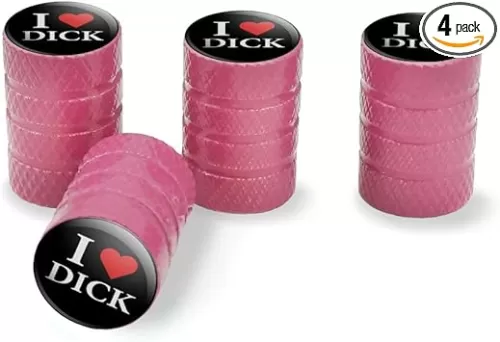 GRAPHICS & MORE I Love Dick Heart Tire Rim Wheel Aluminum Valve Stem Caps