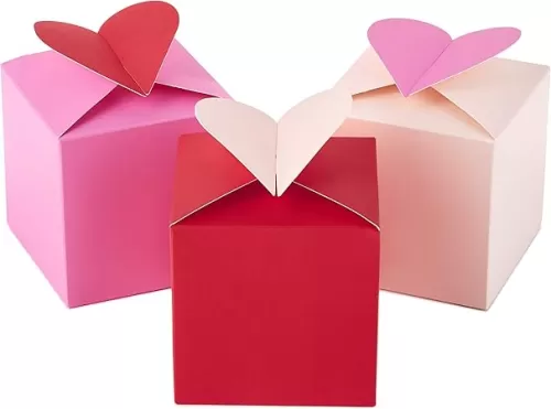 Hallmark 5JVG1928 Paper Wonder 3" Small Valentines Gift Boxes (Pack of 3; Hearts in Pink, Purple and Red)