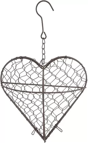 Hanging Planter Heart Shape Succulent Flower Pot Decor Basket Metal Wire Wreath Frame Form Hanger with Hook for Home Garden Wall Decor(NO Plants)