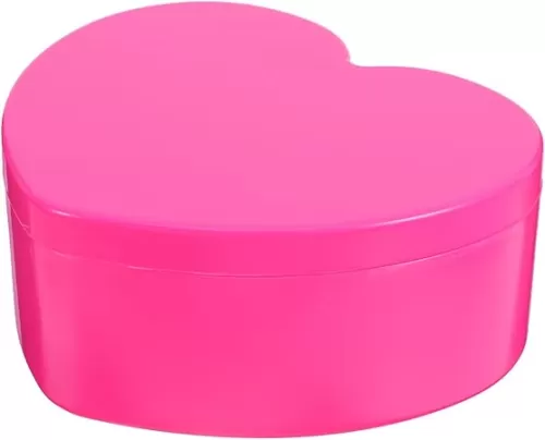 Heart Jewelry Box Plastic Double Layer Jewelry Storage with Mirror Small Jewelry Storage Organizer Heart Jewelry Case for Earrings Rings Bracelets Hair Band (Rose red)