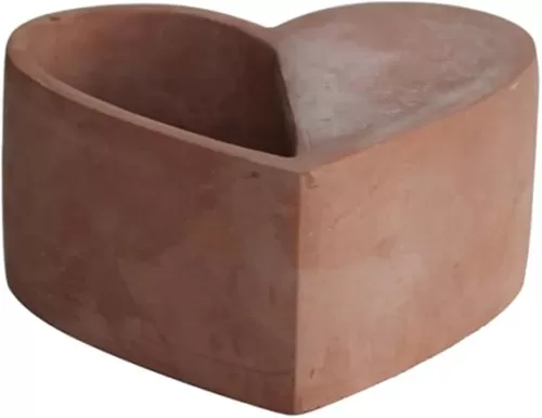 Heart-Shaped Plaster Planter Desk Planter Flower Display vase Terracotta Planter Modern Planter (red)