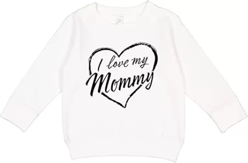 inktastic I Love My Mommy in Black Chalk Heart Toddler Sweatshirt