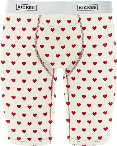 KICKEE Full of Hearts Men’s Underwear, Silky Soft and Comfy Fitted Underwear