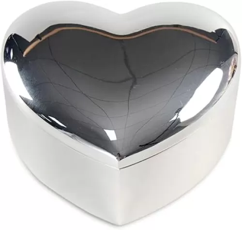 LASODY Silver Heart Keepsake Box Trinket Boxes Trinkets For Women Home Decoration Trinket Jewelry Box For Girls, Jewelry Chest