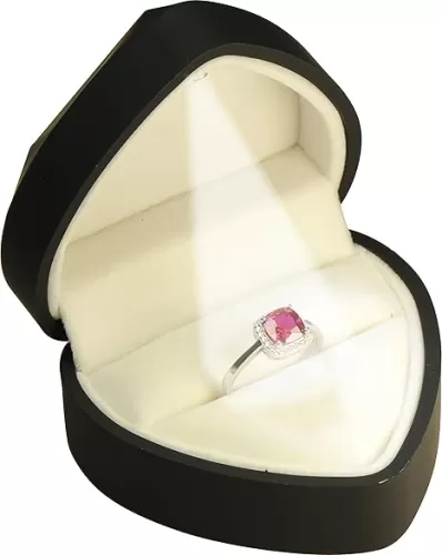 LED Heart Shaped Ring Box for Wedding, Proposal, Engagement, Valentine