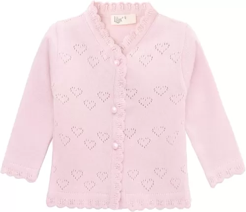 Lilax Baby Girls' Little Hearts Knit Cardigan Sweater