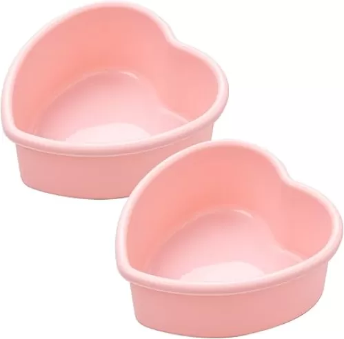 Mini Heart Cake Pan, 4 Inch Silicone Mold 2 Pack Nonstick Shaped for Valentine
