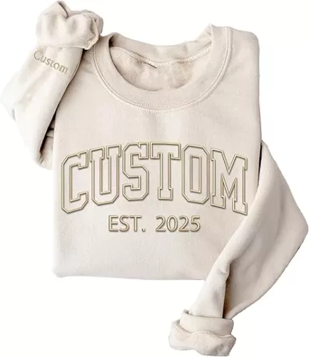 Personalized Embroidered Sweatshirt Custom, Customized Embroidered Hoodie Sweatshirt, Custom Gift For Women, Customized Mom Gift, Christmas