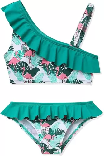 Phineein Girls Tankini 2-Piece Swimwear Tropical Fruit Heart Print Bikini Ruffle Bathing Suit
