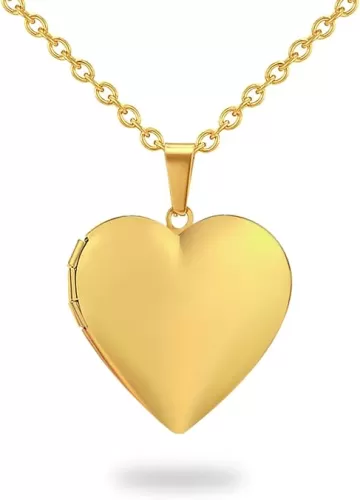 PHOCKSIN Locket Necklace for Women Black/Gold/Silver Locket Necklace for Girls Oval/Round/Heart Photo Necklace With Picture Inside Mothers Day Gifts for Women