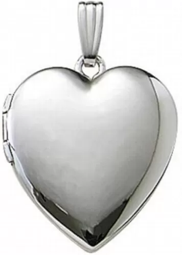 PicturesOnGold.com 14k White Gold Heart Photo Locket
