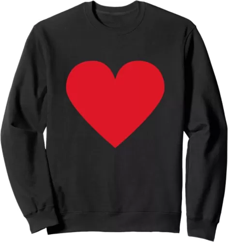 Red Heart Sweatshirt , Black , Small