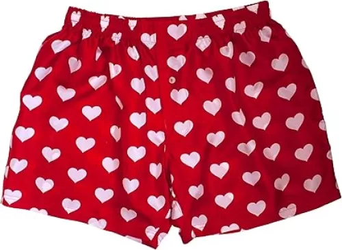 Red Silk Heart Boxers 2.0 100% Silk - Love You Valentine Special - Men