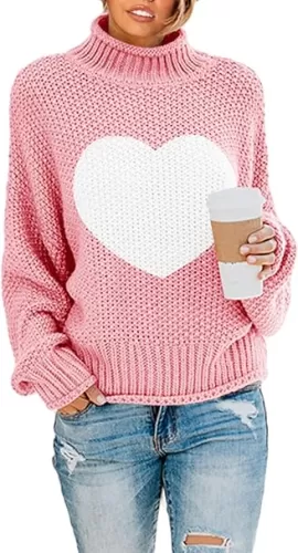 Saodimallsu Womens Turtleneck Oversized Sweaters Batwing Long Sleeve Pullover Loose Chunky Knit Jumper