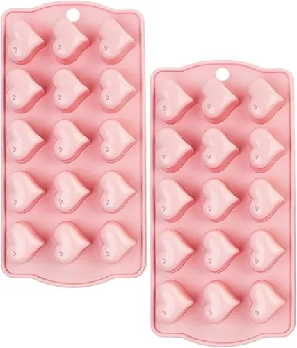 Silicone Heart Chocolate Mold - Nonstick, Candy Molds for Party, Wedding, DIY Gifts, Jelly, BPA-Free Easy Release & Dishwasher Safe