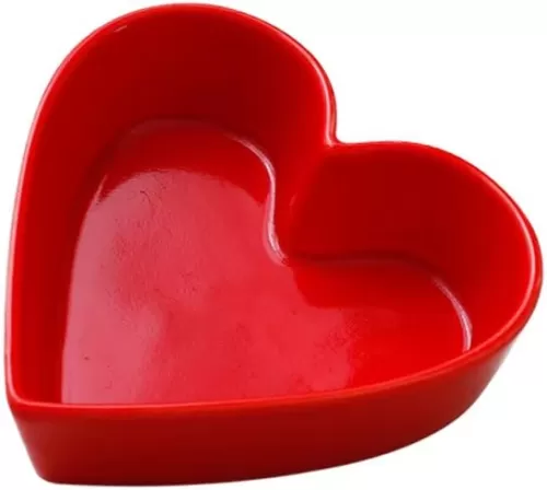 Sizikato Cute Heart Shaped Ceramic Salad and Dessert Bowl