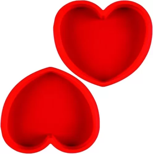 SOV Silicone Cake Pans for Baking, heart shaped Cake Molds, Non-stick silicone bakeware sets for chocolate cakes, brownies, cheesecakes, 2 packs
