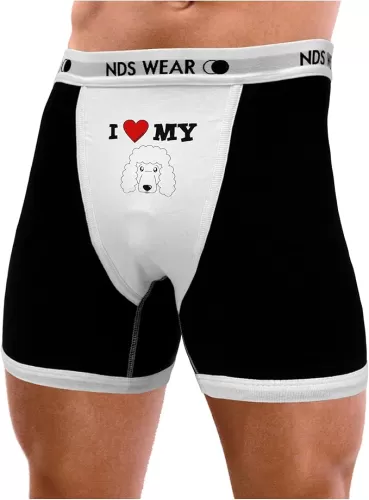 TOOLOUD I Heart My - Cute Poodle Dog - White Boxers Shorts