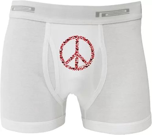 TOOLOUD Peace Sign Hearts Red Boxer Briefs