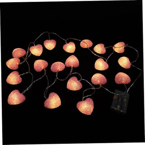 Unomor 1Pc Valentine Day Heart Shaped Decorative String Lights LED Romantic Fairy Light for Wedding Party Holiday Decor Creative Design for Creating Romantic