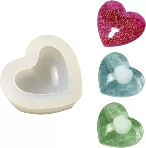 UOUYOO Heart Shape Silicone Mold, Resin Molds, Heart Shape Mold for Making Resin Molds for DIY Crafts