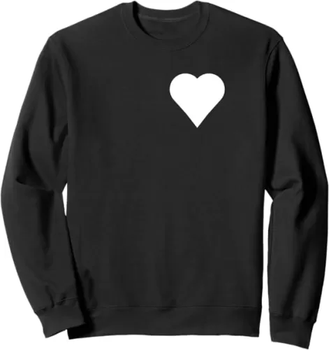 White heart on black Sweatshirt