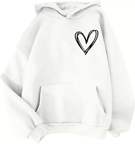 Womens Athletic Hoodies Fall Long Sleeve Heart Printed Cute Graphic Preppy Sweatshirts Y2K Clothes Pullover Tops