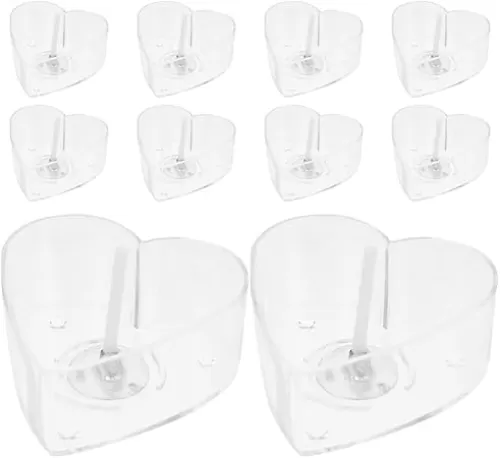 1 Set Tealight Cups Holders Heart Shape Tea Light Tins Plastic Clear Candle Wax Tins Jars Cases with Wicks Empty Candle Mold for DIY Wedding Candle Making Supplies