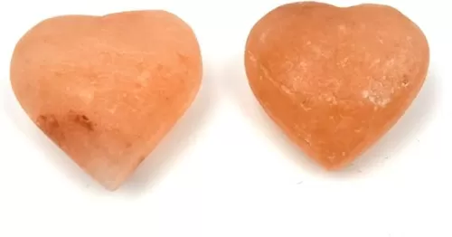 2 Pcs Heart Shape Himalayan Salt Massage Stones Hot Massage Cold Massage Stones Set Warm Rocks Kit for Facial SPA