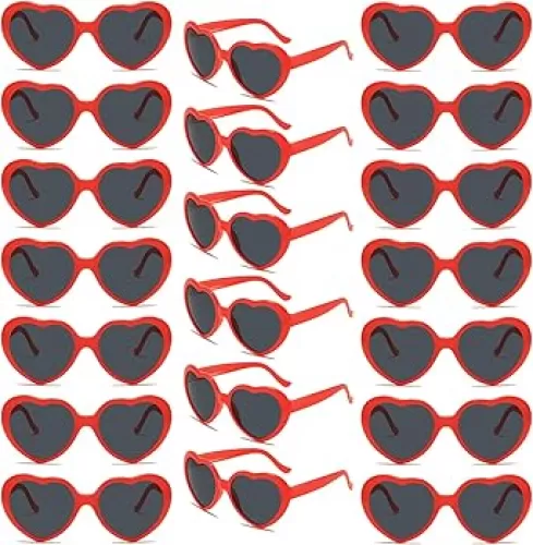 20 Pack Red Heart Sunglasses Bulk for Women Heart Sunglasses for Bachelorette Party Favors