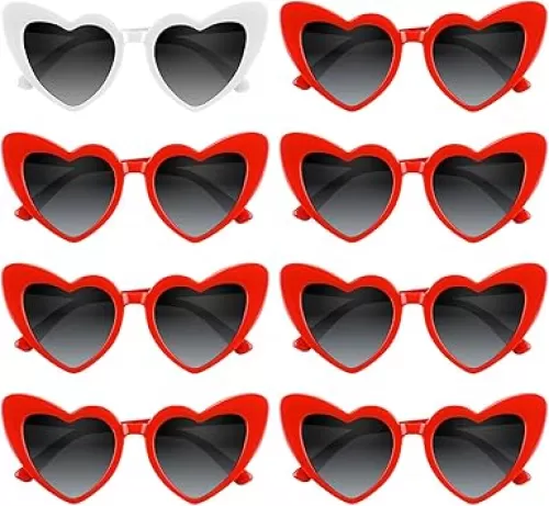 4/6/8/10/12 Pack Bachelorette Sunglasses Heart Sunglasses Vintage Heart Shaped Glasses for Women Bridal Party Wedding