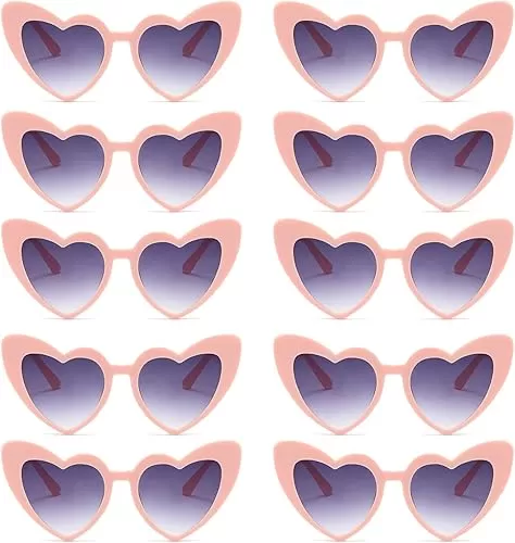 AEAHALY Pink White Black Heart Sunglasses for Women Vintage Bride Heart Shaped Sunglasses Wedding Party Accessories