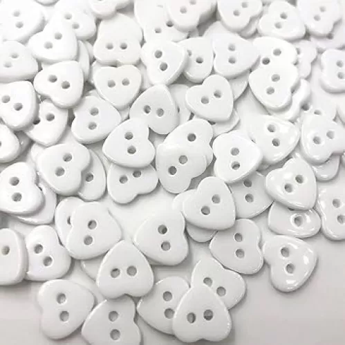 AKOAK 100 Pcs 2 Hole White Heart Button Resin Button Suitable for Hand-Sewn Decorative Accessories Scrapbook Peach Heart Blend