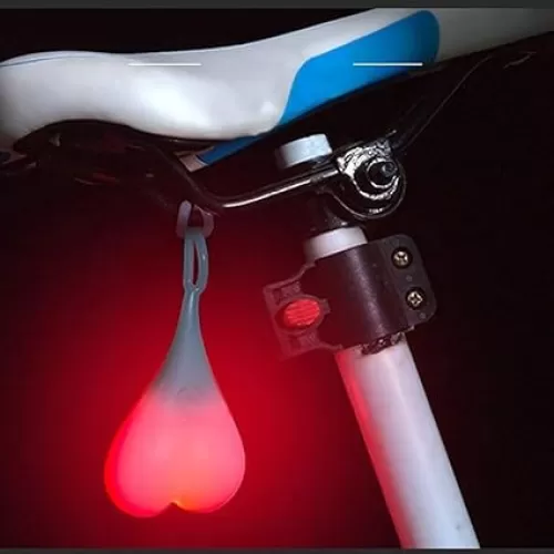 Bike Tail Light Balls, Red Warning Lights - LED Heart Shaped Creative Silicone Light, Bike Waterproof Essential Night Bicycle Seat Back Egg Lamp