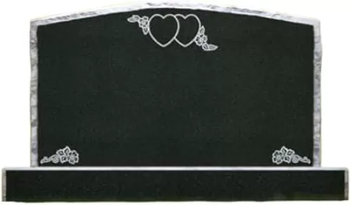 Companion Headstone with Interlocking Hearts and Floral Engraving