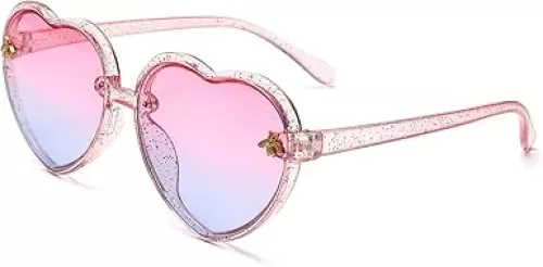 Cute Heart Sunglasses Kids for Toddler Girls Age 3-10 Fashion Sunnies with UV400 Protection