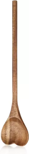 DOITOOL 11 Inch Long Handle Heart Wooden Spoon for Cooking Baking Mixing Wooden Heart Spoon for Women Mom Mother's Day Valentines Day Wedding Present