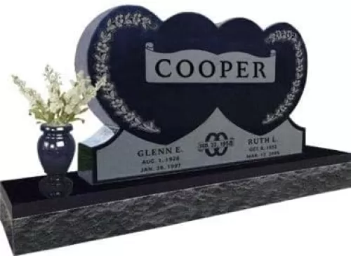 Double Heart Headstone