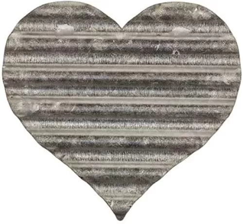 Everydecor Metal Hanging Heart For wall Decor - Galvanized Steel Decoration in Rustic Style for Living Room, Bedroom, Kitchen, Gallery, Office - Measuring 6.4"x 6.25"