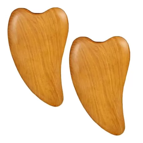 EXCEART 2pcs Wooden Scraping Massage Tool Heart- shaped Wood Face Scraping Board Facial Body Care Scraping Tool, Anti, Manual Muscle Wood Therapy