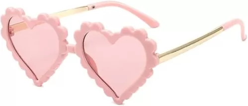 FBHLZ Kids Heart Shaped Sunglasses for Girls Boy Cute Glasses UV 400 Protection Outdoor Beach Children